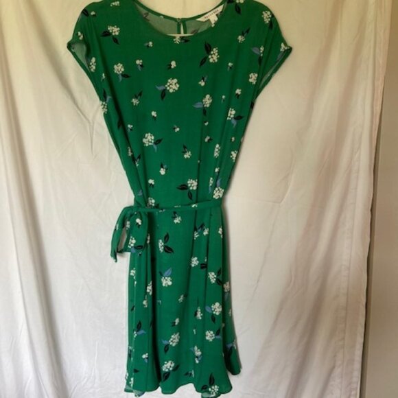 POPSUGAR Dresses & Skirts - Pop Sugar Kelly Green Floral Dress Navy White Flowers Size S